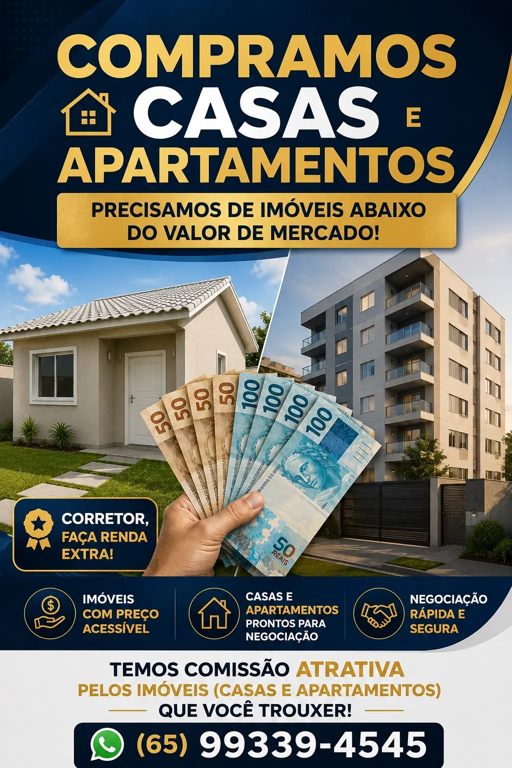 Compramos casas e apartamentos abaixo do valor de mercado